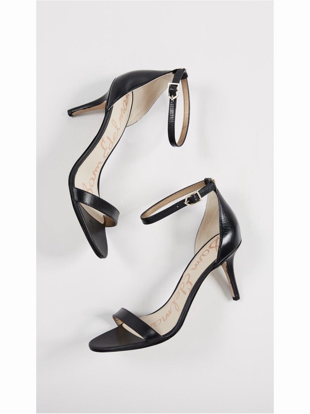 Sam Edelman Black Leather Patti Stiletto Sandals